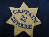 サンフランシスコ市警察実物バッジパッチ　キャプテン22　ナッシュ