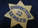 サンフランシスコ市警察実物バッジパッチ　インスペクター22　ナッシュ
