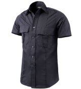 新品格安ポリスユニフォームシャツ　ネイビー半袖サイズＵＳ　L　日本人XL