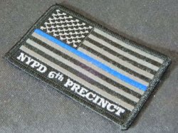 画像1: ニューヨーク市警察6区管区ブルーラインフラッグパッチ　