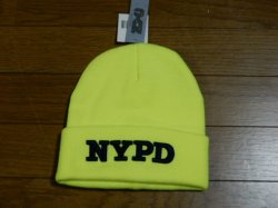 画像1: ニューヨーク市警察オフィシャルニット帽　イエロー