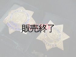 画像1: カリフォルニアハイウェイパトロール実物ペアナンバーバッジＳＥＴ　オフィサー
