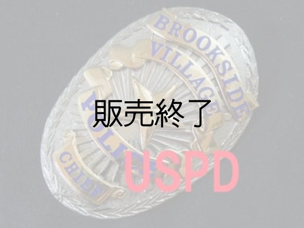画像1: ブルックサイドビレッジ市警察テキサス実物支給バッジ　チーフ (1)