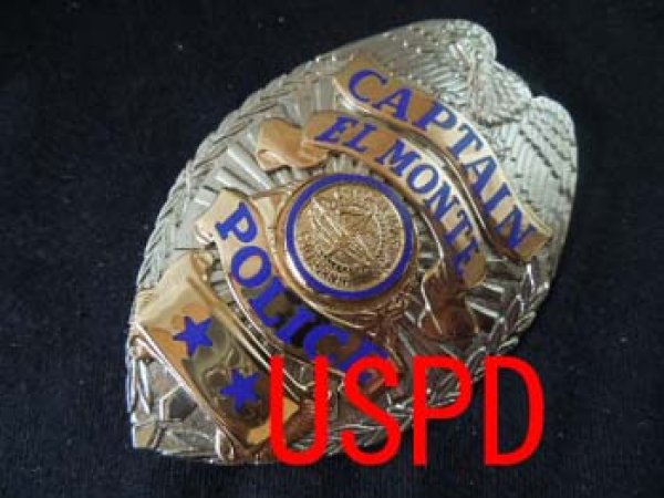 画像1: エルモンテ市警察実物旧支給バッジ　キャプテン (1)