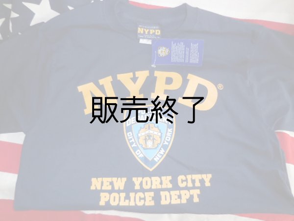 画像1: ニューヨーク市警察オフィシャルＴシャツ　ネイビー日本人ＸＬ (1)