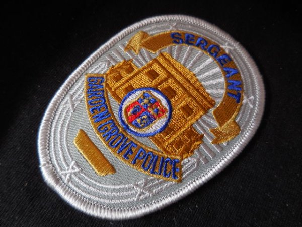 画像1: ガーデングローブ市警察カリフォルニア　実物バッジパッチ　サージャント (1)