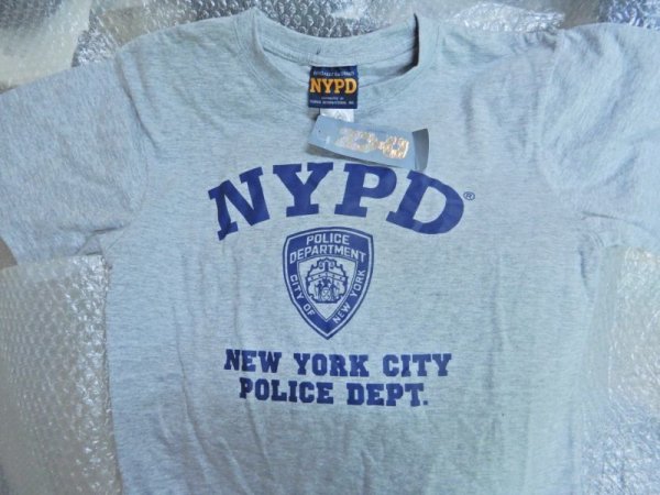 画像1: ニューヨーク市警察 半袖ＴシャツＵＳ　Ｌ　日本人ＸＬ　グレー (1)
