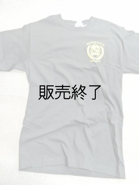 画像1: ホノルル市警察ハワイ　半袖Ｔシャツ　日本人Ｌ　ブラック (1)