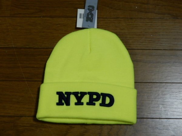 画像1: ニューヨーク市警察オフィシャルニット帽　イエロー (1)